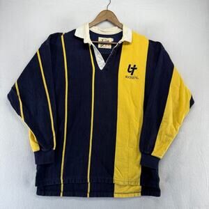 Vintage Toledo Rockets Rugby Shirt men's XL Blue Yellow Colorblock Dehen USA 90s